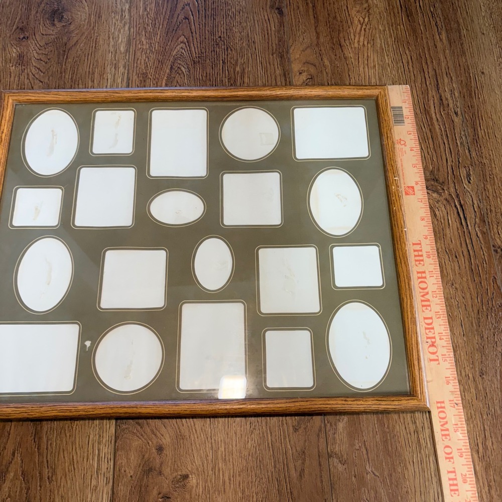 Vintage Collage Picture Frames Wood Photo Frames with Mats 17x21 Collage MCM 90s - Picture 6 of 8